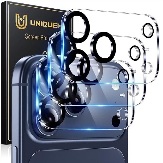 UniqueMe Compatible for 3 Pack iPhone 17 Pro Max Camera Lens Protector
