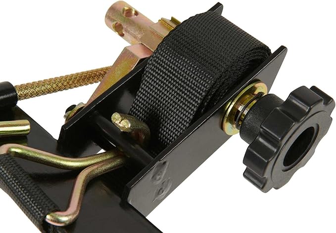Mytee Products 1-1/2" x 7' Black Ladder Rack Ratchet Straps with J-Hook (4 Pair) - 500 lbs Square Tube Mount - Retractable Ratchet Tie Down Strap for Roof Rack