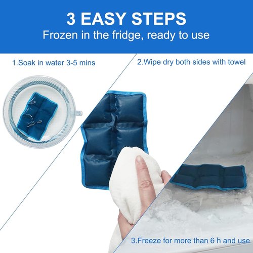 Blobuste Ice Packs - 4PCS Reusable Flexible Gel Cold Packs | BPA-Free Leakproof for Lunch Boxes & Coolers