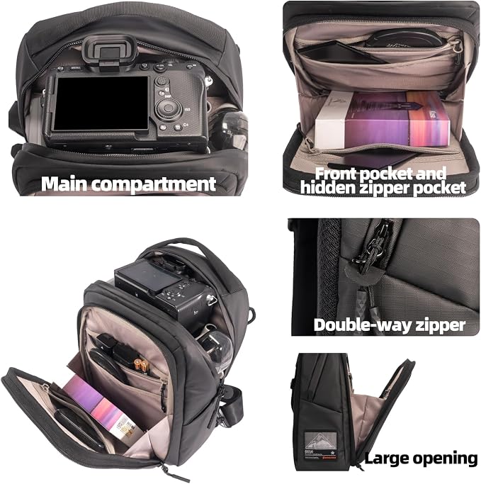 Besnfoto Camera Hardshell Case Crossbody Camera Sling Bag Small Waterproof