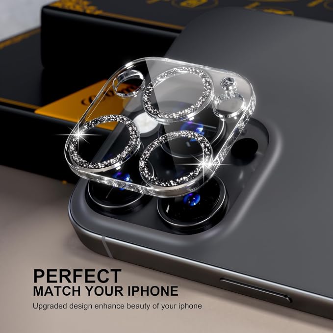 for 6 Pack iPhone 15 Pro/iPhone 15 Pro Max Camera Lens Protector 9H Tempered
