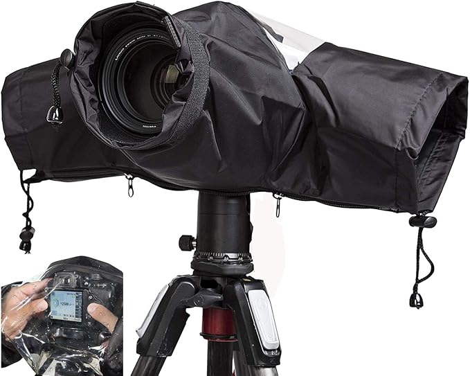 Waterproof Camera Rain Cover Soft Black Camera Rain Lens Covers | Professional