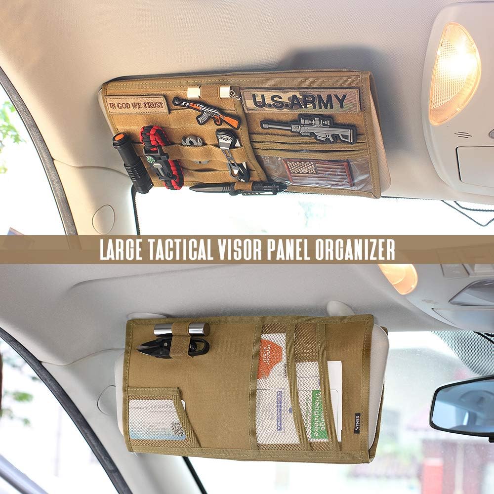 WYNEX Car Visor Organizer 2-Sided MOLLE Panel, for Car Trucks Pickup Vans
