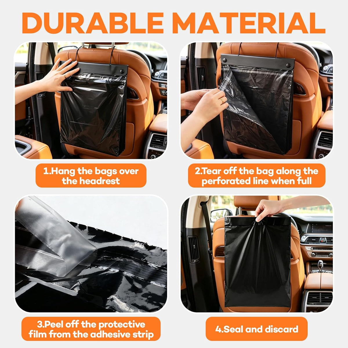 200 Pcs Hanging Car Trash Bags, Disposable Leak-proof Garbage Can for Car