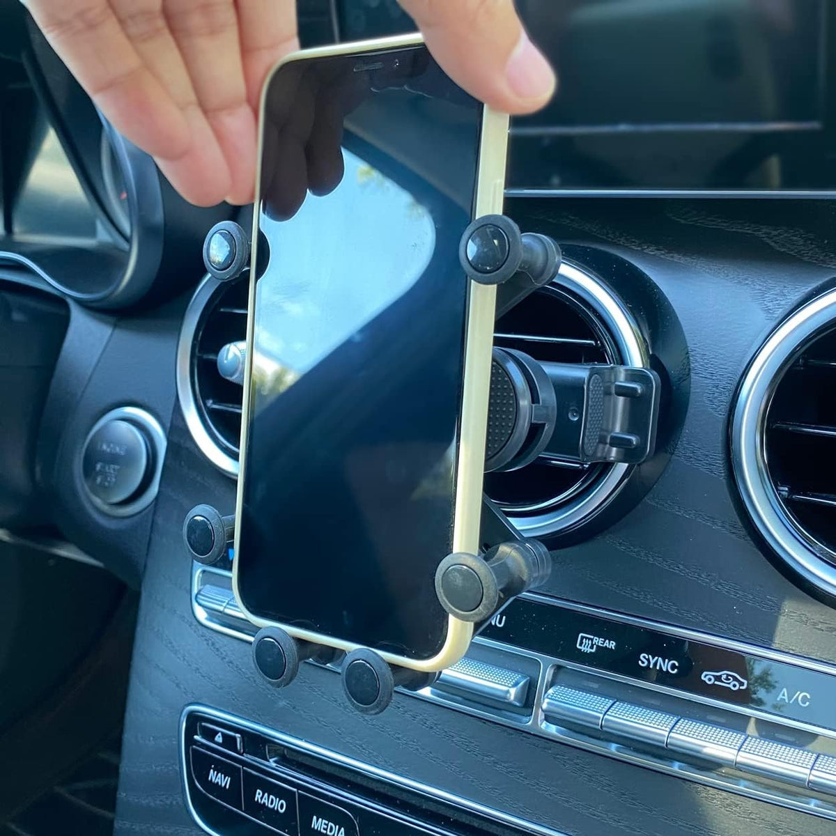 X-Rnio Car Phone Holder Mount Compatible with Mercedes Benz A-Class, B-Class,C-Class, E-Class,S-Class, GLA/GLB/GLC/GLE/GLS-Class 2016-2023 & Mini Cooper Accessories