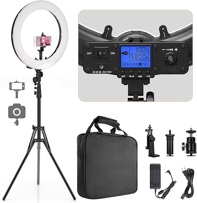 Pixel Ring Light, 55W 3000-5800K CRI≥97 Light Ring