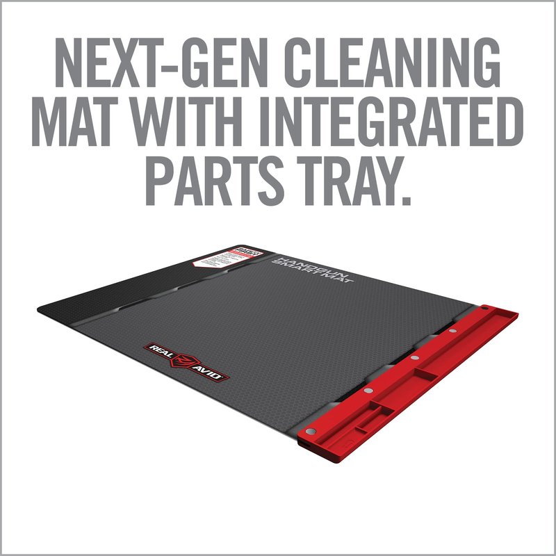 Real Avid Gun Cleaning Mat for Handguns with Magnetic Organizer Parts Tray; Protective Workbench Mat for Pistol Cleaning, Handgun Cleaning Pad with Red Tray for Gun Accessories and Gun Parts
