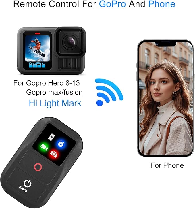 Suptig Wireless Remote Control for GoPro Hero 13/12/11/10/9/8 Black, Gopro Max