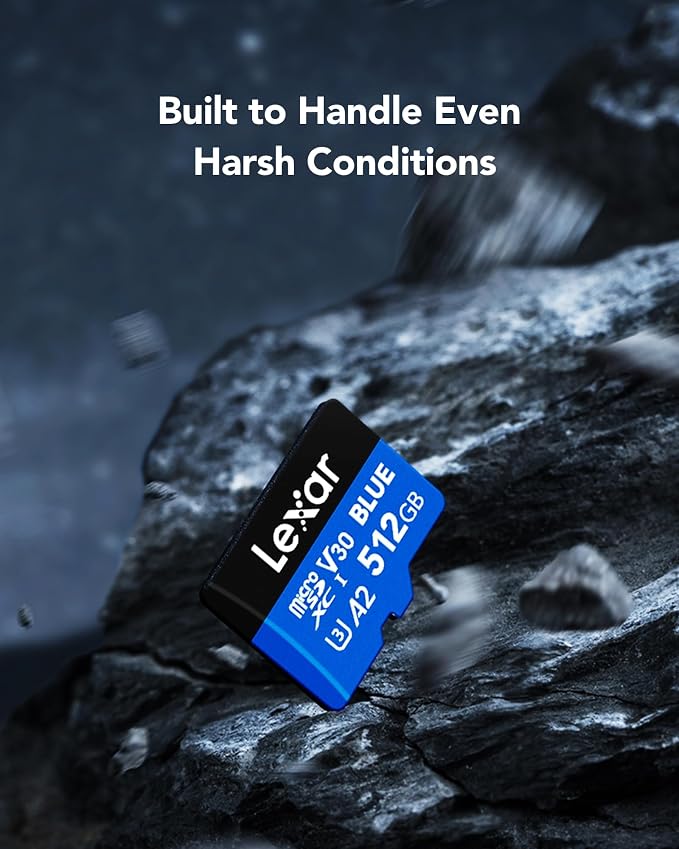 Lexar 512GB Blue Micro SD Card Up to 160MB/s, microSDXC UHS-I Memory Card