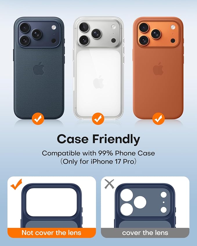 TAURI 2 Pack for iPhone 17 Pro Camera Lens Protector, Full Coverage