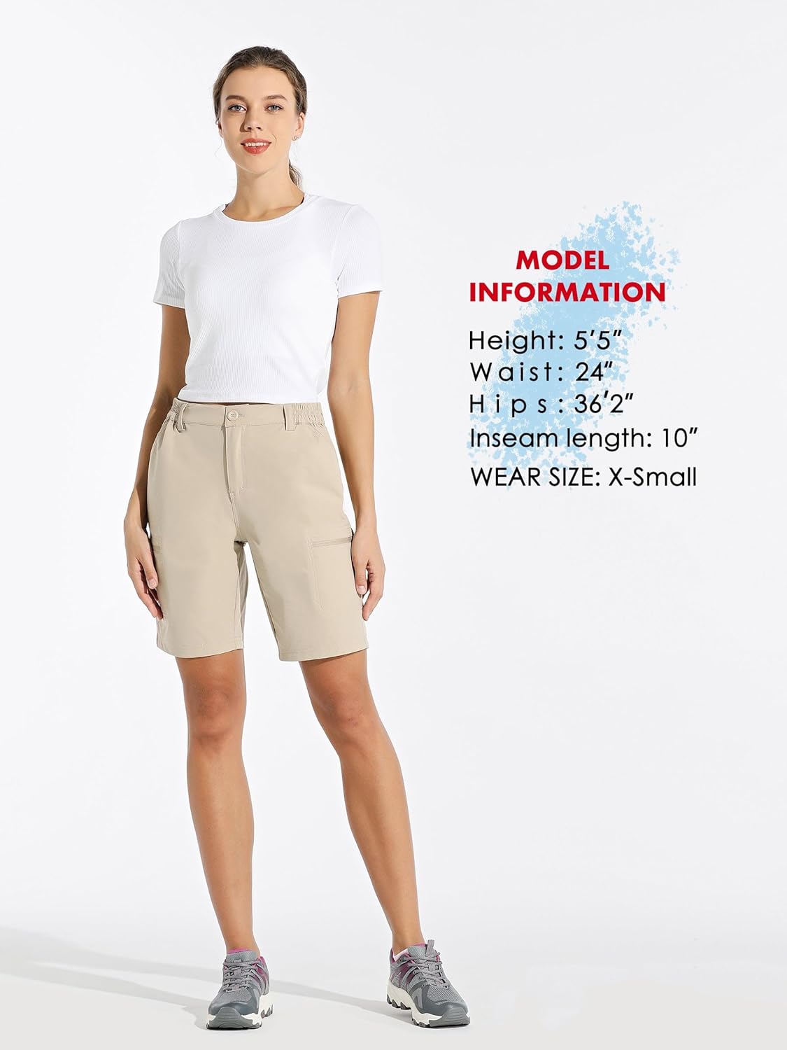 Willit Women's Hiking Cargo Shorts - Quick Dry Stretch Fabric for Summer Adventures | 10" Length