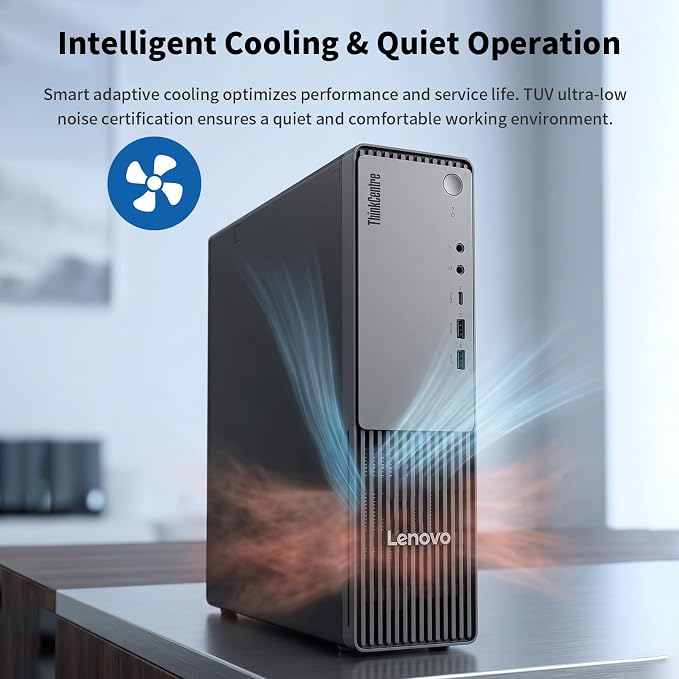 Lenovo ThinkCentre Neo 55s Business SFF Desktop, AMD Ryzen 5 220 (up to 4.9 GHz), 32GB DDR5, 2TB SSD, Support 2-Monitor 4K, HDMI, DP, Wired KB & Mouse, Wi-Fi, Win 11 Pro, 2026 Small PC, w/Bundle