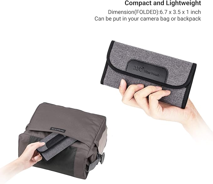 JJC 4 Pockets Filter Case for Round Filter Up to 58mm, Foldout Lens Filter Pouch