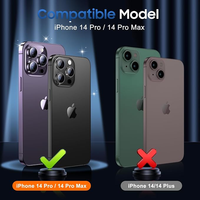 UniqueMe 3 Packs Compatible for iPhone 14 Pro Max/iPhone 14 Pro Camera Lens