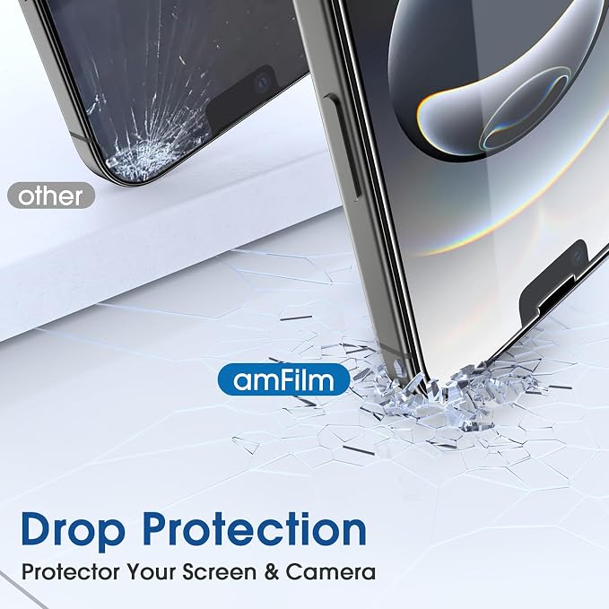 amFilm Auto-Alignment OneTouch for iPhone 17e / iPhone 16e Screen Protector +