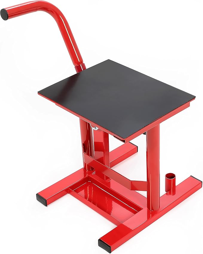 ALMULOO Dirt Bike Lift Stand Motorcycle Jack Lift Stand 330 LBS Capacity 10.1"-19.7" Adjustable Height Hoist Table Steel