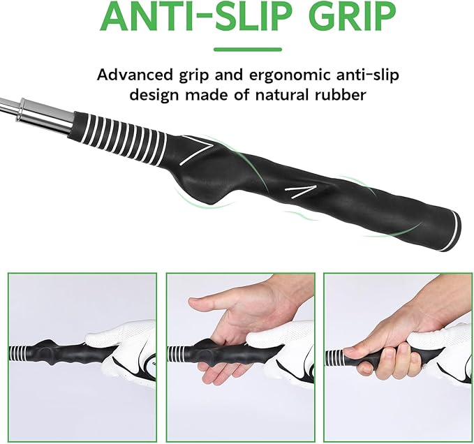 Retractable Golf Swing Training Aid - Golf Swing Trainer, Portable Grip Trainer for Indoor & Outdoor Practice, Improving Strength