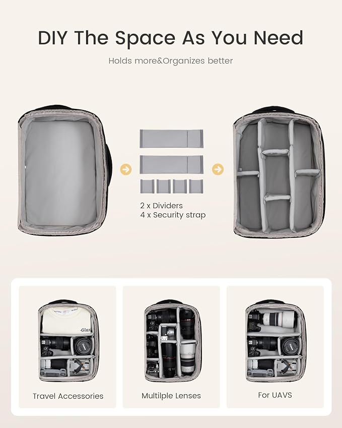 LOVEVOOK Camera Bag Backpack for Photographers, Professional DSLR, SLR &