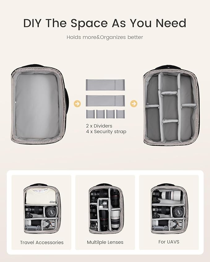 LOVEVOOK Camera Bag Backpack for Photographers, Professional DSLR, SLR &