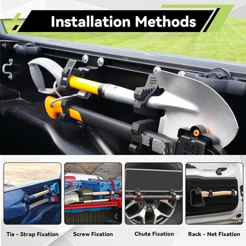 MusixiA Shovel Holder - Quick Release Rubber Clamp Grip Mount Kit for Roof Racks | Fits 1"-1.5" Diameter, Universal for Off-Road Vehicles, UTVs, ATVs, Vans, Trucks (2 Pcs)