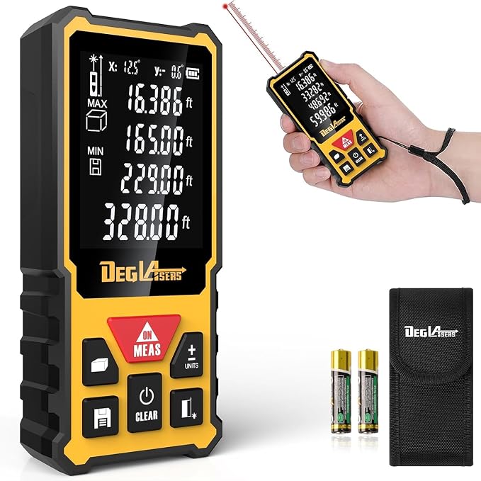 Laser Measurement Tool, DEGLASERS 328 Feet Laser Measure
