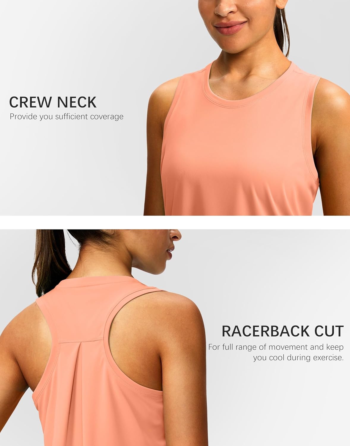 Skiennix Women's Athletic Tank Tops - Racerback Sleeveless Design for Yoga & Gym | Loose Fit