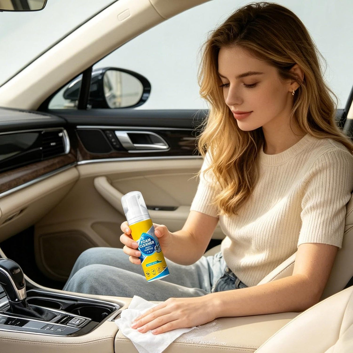 All Purpose Foam Degreaser - Deep Action Cleaning Solution, 60ml Purifier with Fast Acting, Vehicle Care Spray, Stain Lifter, Compact Agent for Removing Dirt from Fabric Hard Surfaces