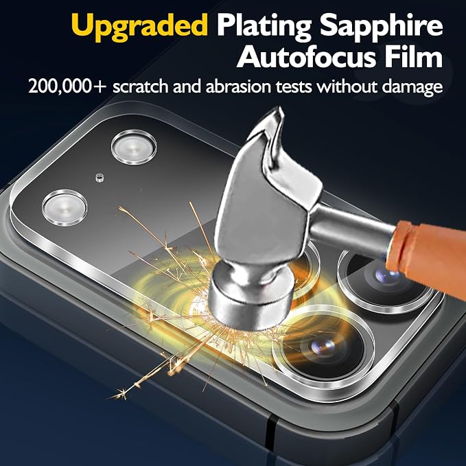 3PCS Rear Back Camera Lens Protector Tempered Glass