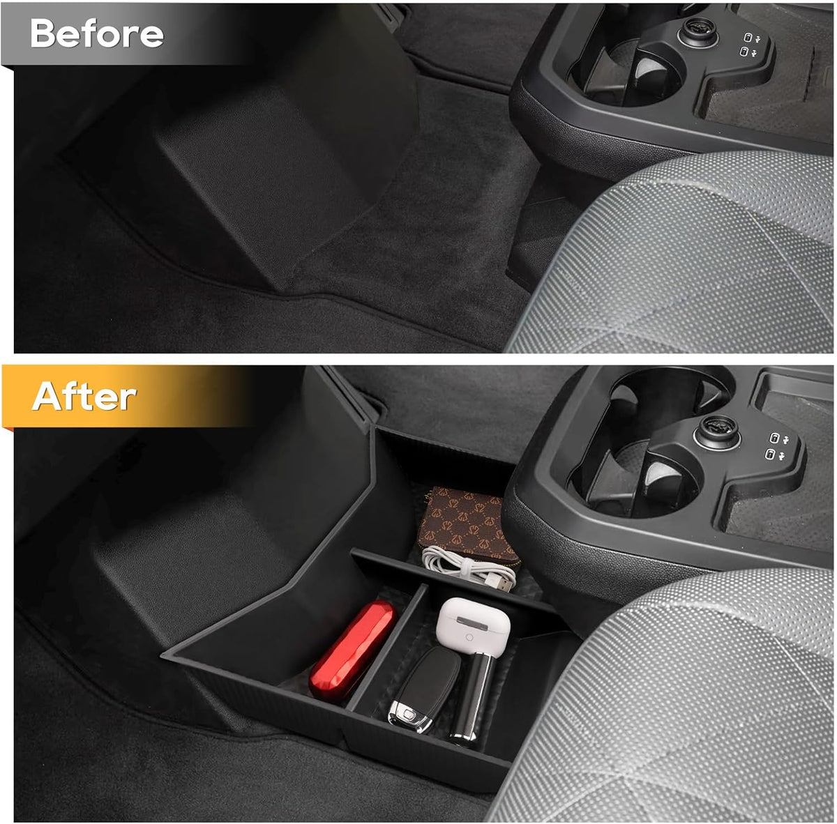 For 2026 iX Lower Center Console Organizer -2022 2023 2024 2025 2026 BMW iX xDrive45 xDrive60 M70 Armrest Storage Box 2025 iX i20 Organizer Insert Tray 2022-2025 2026 BMW iX Accessories Durable ABS