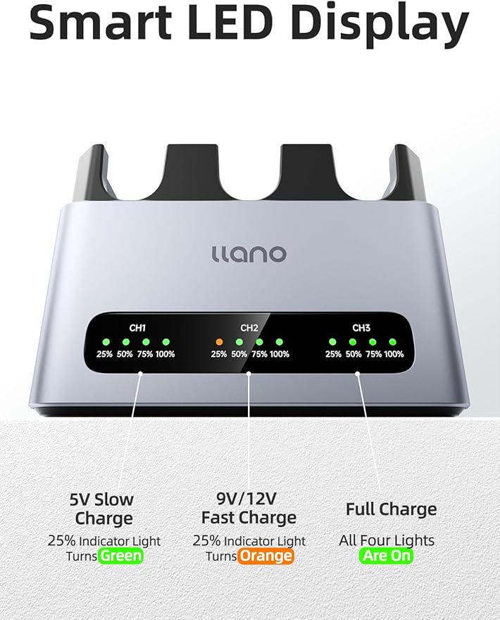 llano 30W NP-FZ100 Battery Charger: Fast Three Slot