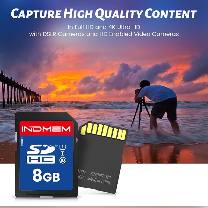 SD Card 8GB, High Speed Full HD Video Recording Secure Digital Cards