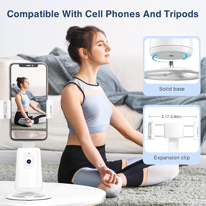 Auto Face Tracking Tripod 360° Rotating Cell Phone Photo and Video Kits Stand