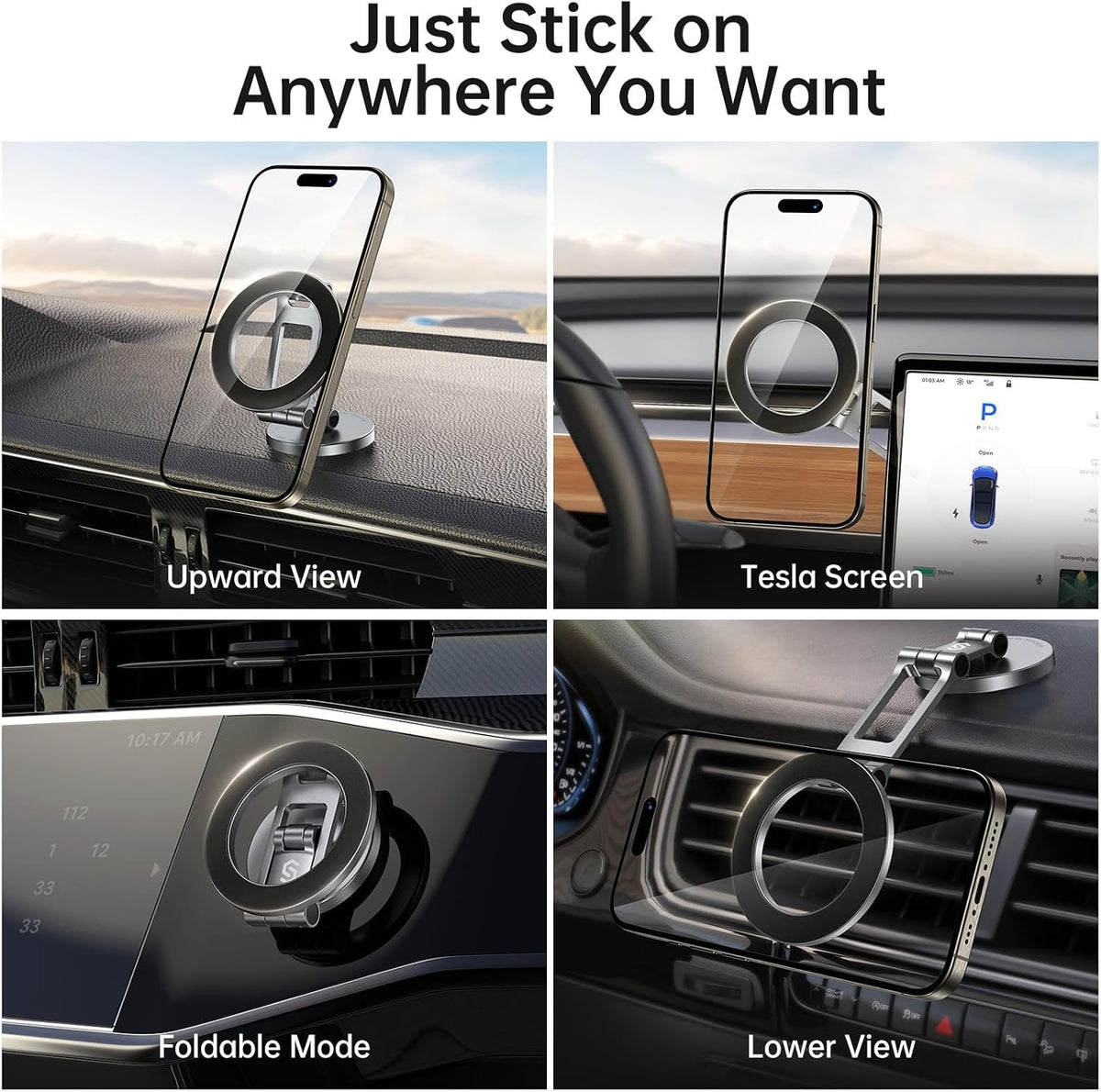 Syncwire Fits MagSafe Car Mount Magnetic Phone Holder for Dash and Tesla