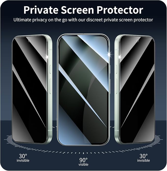 3+3+1-Pack, Privacy Screen Protector and Camera Lens Protector