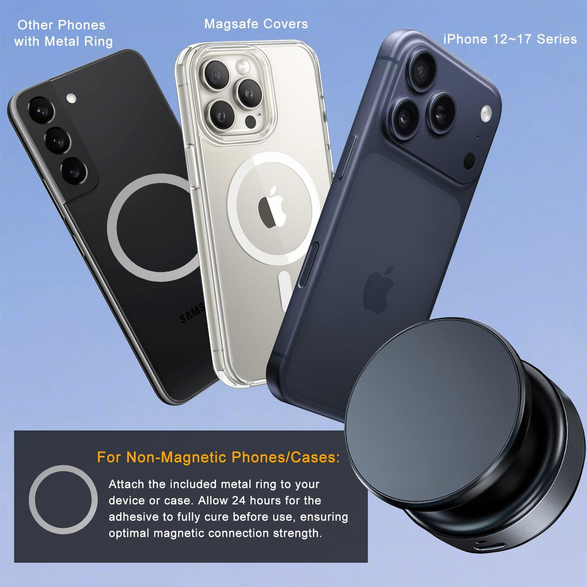 Electric Vacuum Magnetic Phone Holder for Car/Gym/Mirror/Marble Wall, Auto-Seal & Quick Release Suction Cup Phone Mount, 360° Adjustable for MagSafe Car Phone Mount for iPhone 17/16 Pro Max