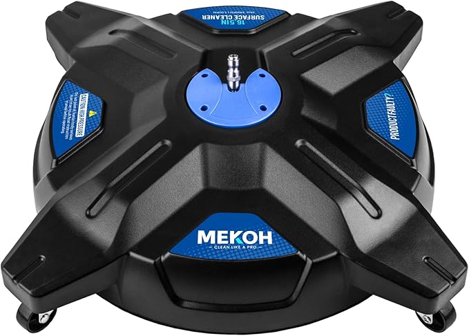 MEKOH 16.5” Pressure Washer Surface Cleaner, Large Lightweight Driveway Pressure Washer Attachment 3600PSI, 4 Caster Wheels, 1/4” Quick Connect, Universal Gas & Electric Power Washer Surface Cleaner