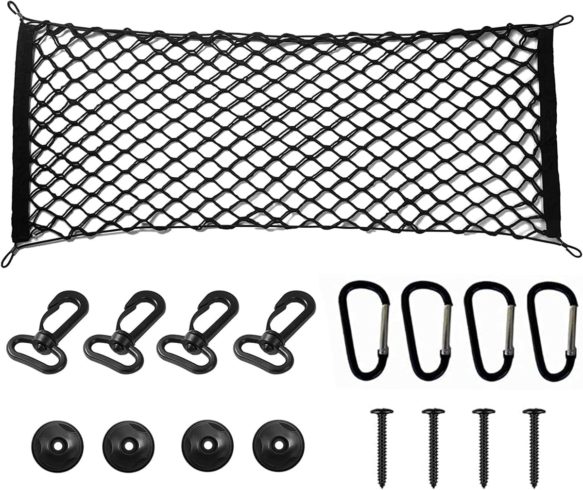 Truck Bed Cargo Net Nylon Universal Heavy Duty Truck Storage Mesh Pouch Pickup Cargo Organizer Trunk Mesh Cargo Net (51x18 Inch)