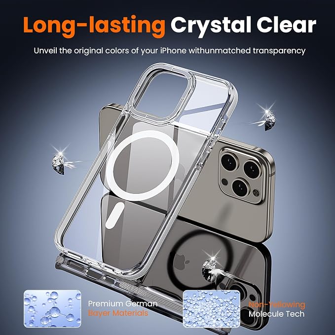toushion 3 in 1 for iPhone 15 Pro Case Clear