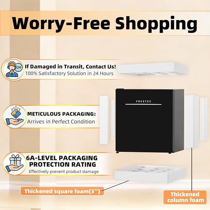 1.7 Cu.Ft Mini Fridge with Freezer, Mini Fridge for Bedroom, Small Refrigerator, Dorm Refrigerators with Freezer, Compact Refrigerator for Office, Apartment, Bedroom (Black)