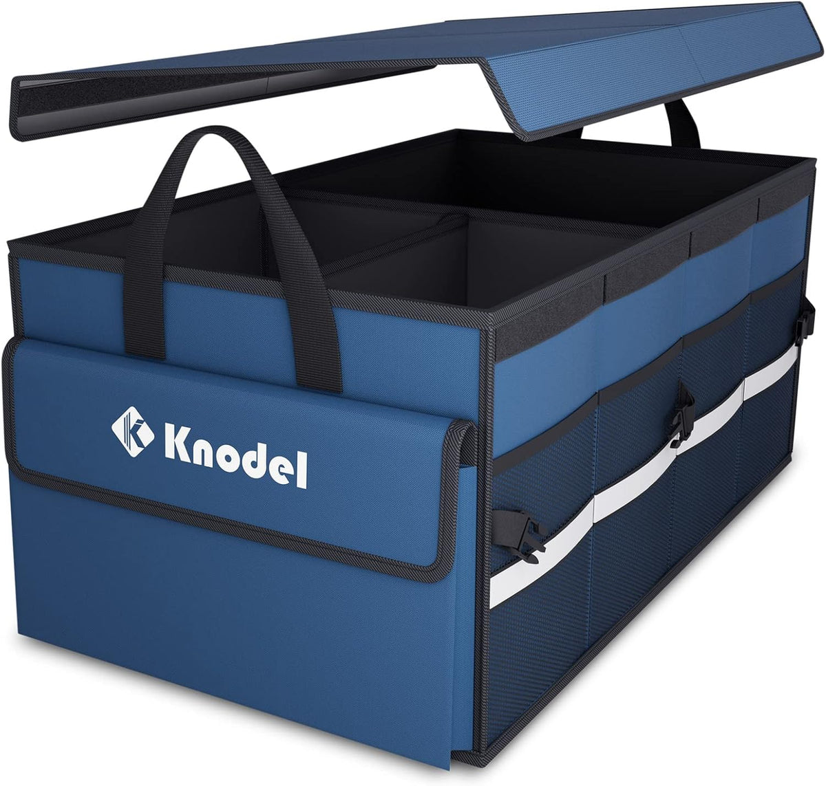 K KNODEL Trunk Organizer with Lid for Car, SUV, and Truck (Large, Black)
