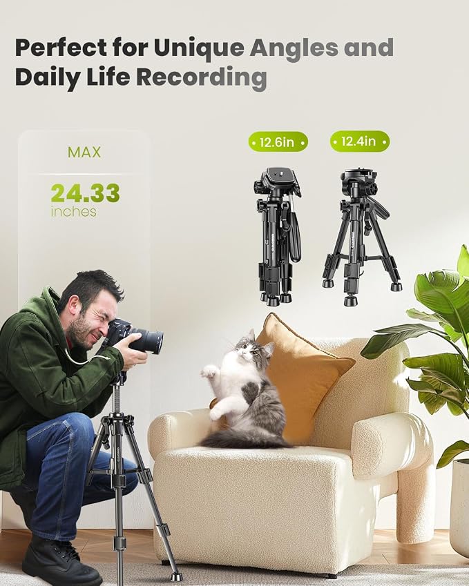 CAMBOFOTO 30"-Camera-Tripod, Porfessional Aluminum Heavy Duty Tripod Stand