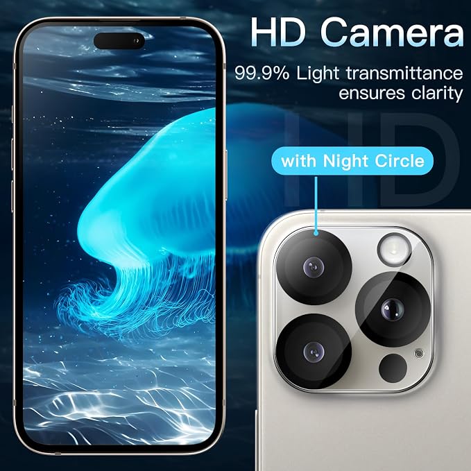 JETech Camera Lens Protector for iPhone 16 Pro 6.3-Inch and iPhone 16 Pro Max