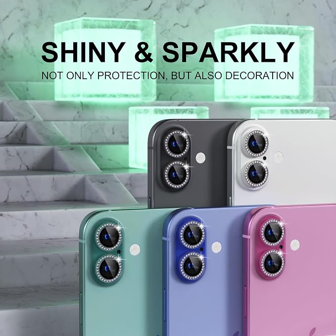 Choiche Compatible for iPhone 16 /iPhone 16 Plus Camera Lens Protector Bling