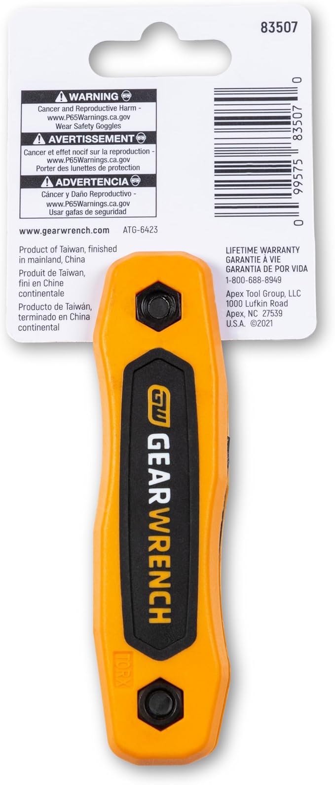 GEARWRENCH 8 Piece Tamper Proof Torx Folding Hex Key Set - 83507