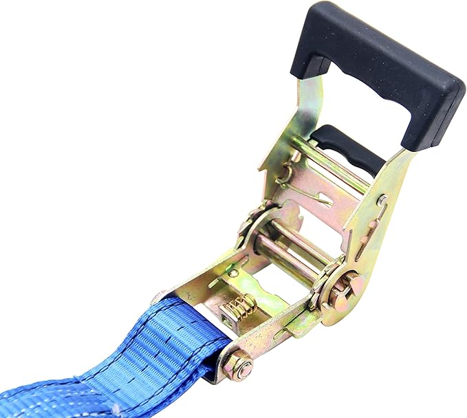 HFS(R) 4PC 1-1/2" x 15 ft Heavy Duty Ratchet Cargo Tie Down Straps 3000lbs Dual J-Hooks (Blue)
