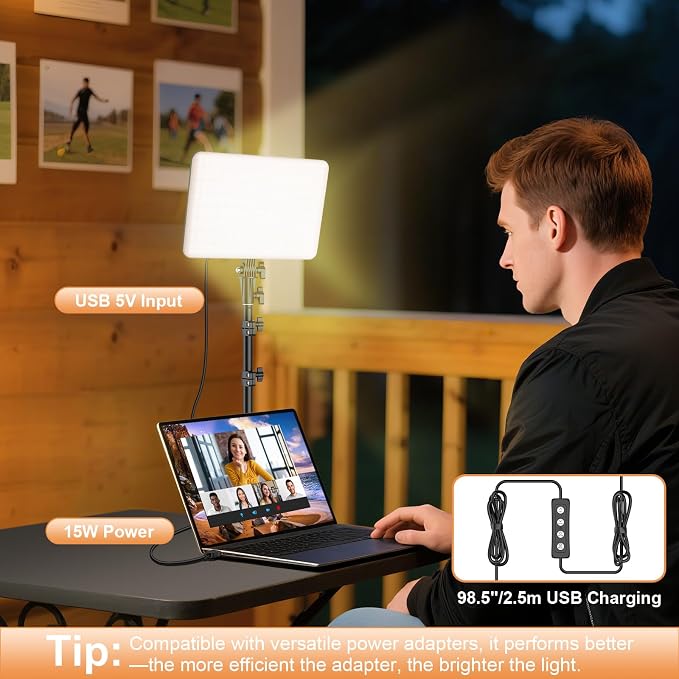 1-Pack LED Video Lighting Kit, Anautin 15W/1700Lux Photography Lighting