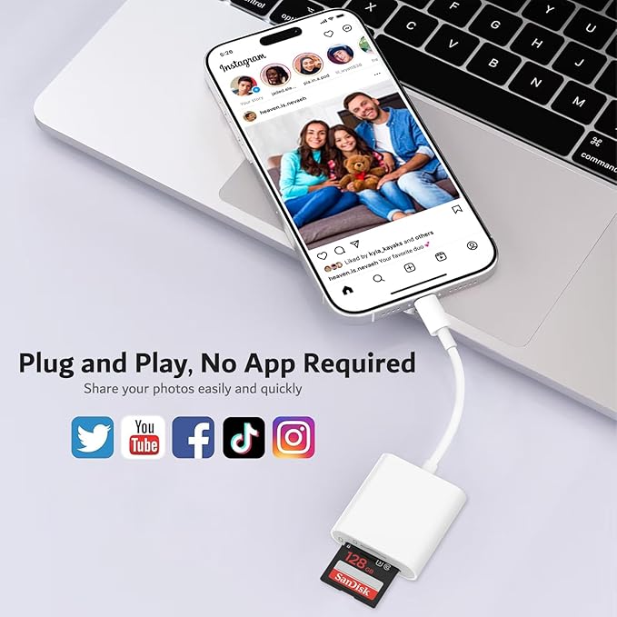 SD Card Reader USB C for iPhone 17/16/15 Series, AIDOUBARA Memory Card Reader