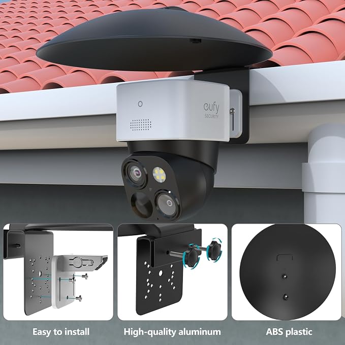 HOLACA Universal PTZ Camera Gutter Mount and Sun Rain Shade Cover