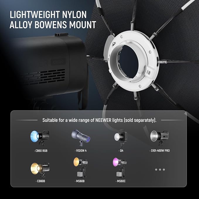 NEEWER 35.4'' Octagonal Softbox, Quick Release Parabolic Soft Box