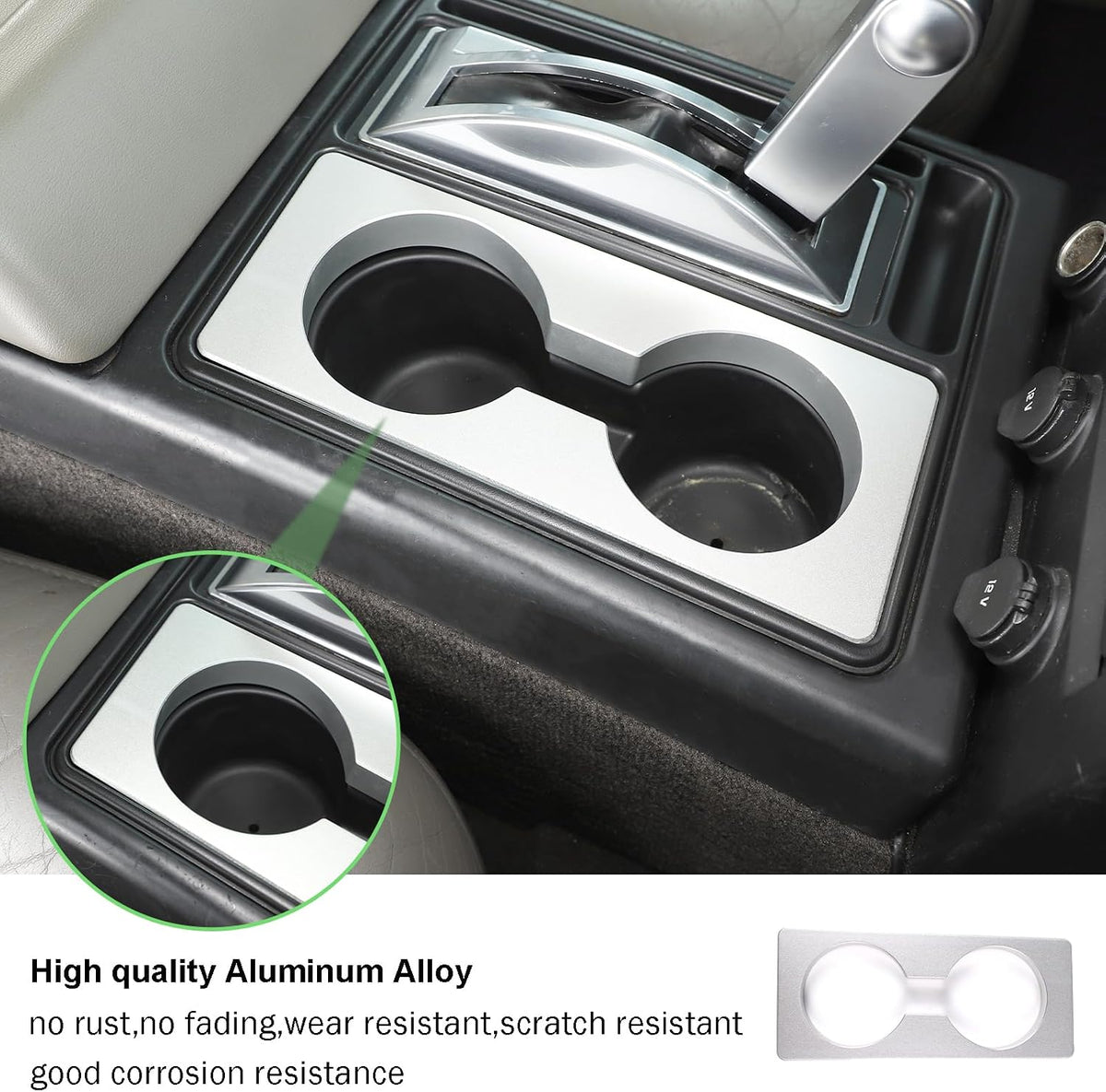 Car Cup Holder Expander Adapter Compatible with 2003-2007 Hummer H2,Center Console Large Cup Holder Expander (Silver)